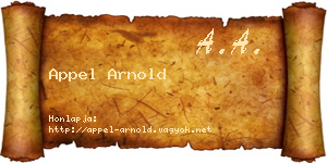 Appel Arnold névjegykártya