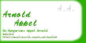arnold appel business card